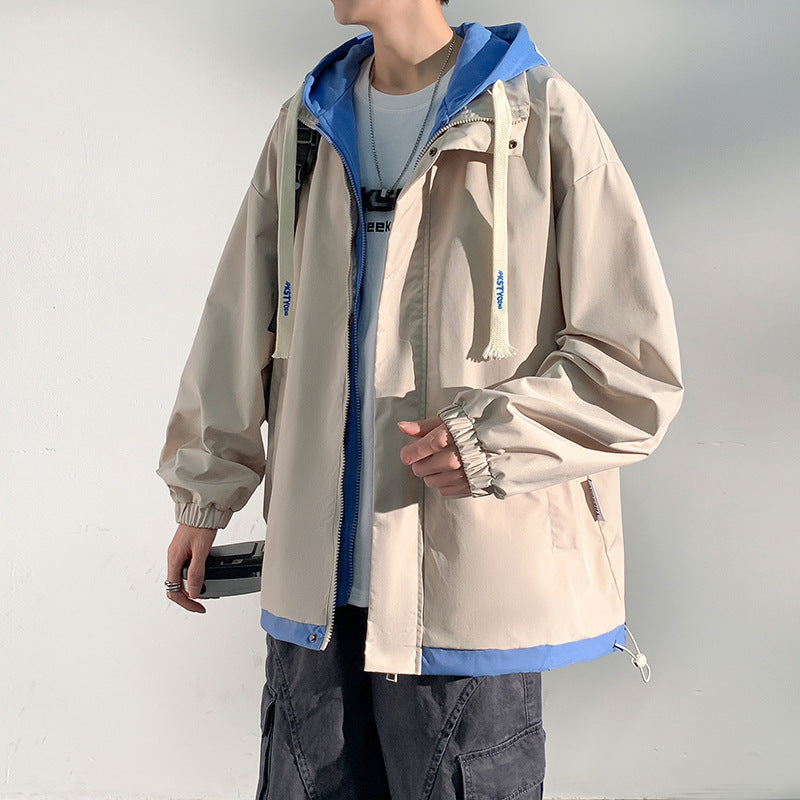 Men's two-layer softshell overlay jacket with hood, wind and water repellent membrane and adjustable hem Fashion Glam