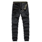 Men's Cargo Jogger Pants with Elastic Waistband, Knee Insert and Multiple Pockets Fashion Glam