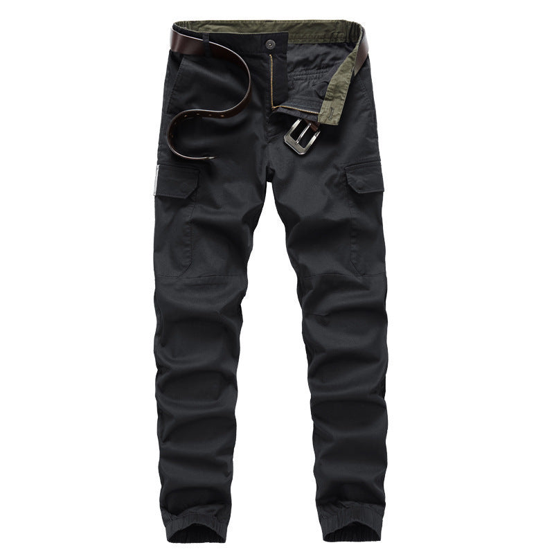 Men's Cargo Jogger Pants with Elastic Waistband, Knee Insert and Multiple Pockets Fashion Glam
