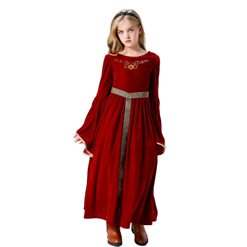 Girls Fairy-tale Velvet Dress with Elegant Details Fashion Glam