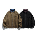 Unisex Boxy transitional jacket made of technical cotton blend with stand-up collar, front zipper, and concealed chest flap Fashion Glam
