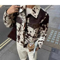 Ladies short-cut western trucker jacket with cow spot look and applied chest pockets Fashion Glam