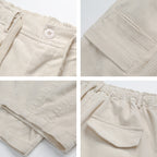 Women Wide High-Waisted Cord Pants in Culotte Cut with Drawstring and Patch Pockets Fashion Glam