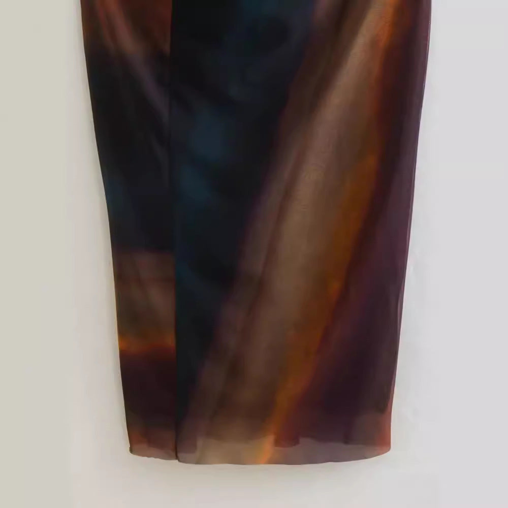 Women's Figure-Hugging Midi Dress with Side Draping and Round Neckline Fashion Glam