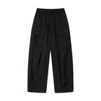 Unisex Wide Cargo Pants with Elastic Waistband, Drawstring and Patch Flap Pockets Fashion Glam