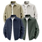 Men's loose overshirt jacket made of cotton blend with chest pocket and full button placket Fashion Glam