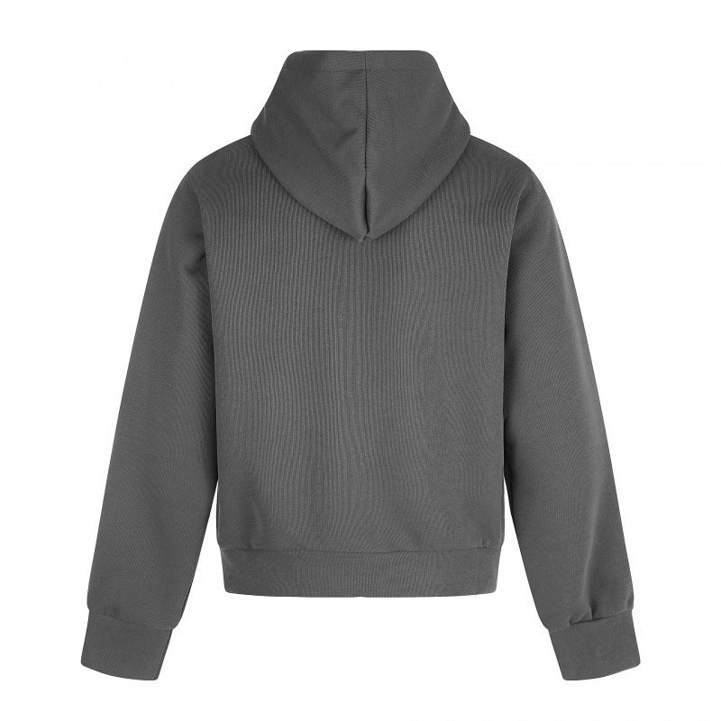 Unisex Oversize Hoodie Sweat Jacket with full zip, studded trim, and graphic front print Fashion Glam