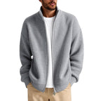 Men's cardigan with high collar and practical zipper Fashion Glam