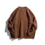 Unisex Oversize fine knit cardigan with V-neck, button placket and patch pockets Fashion Glam