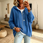 Women Oversize Hooded Zip Cardigan made of soft fine knit Fashion Glam