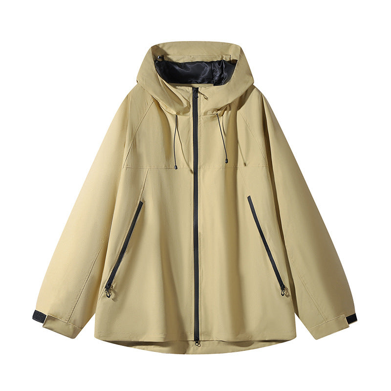 Men's Double Layer Colorblock Softshell Hooded Jacket in Urban Outdoor Cut Fashion Glam