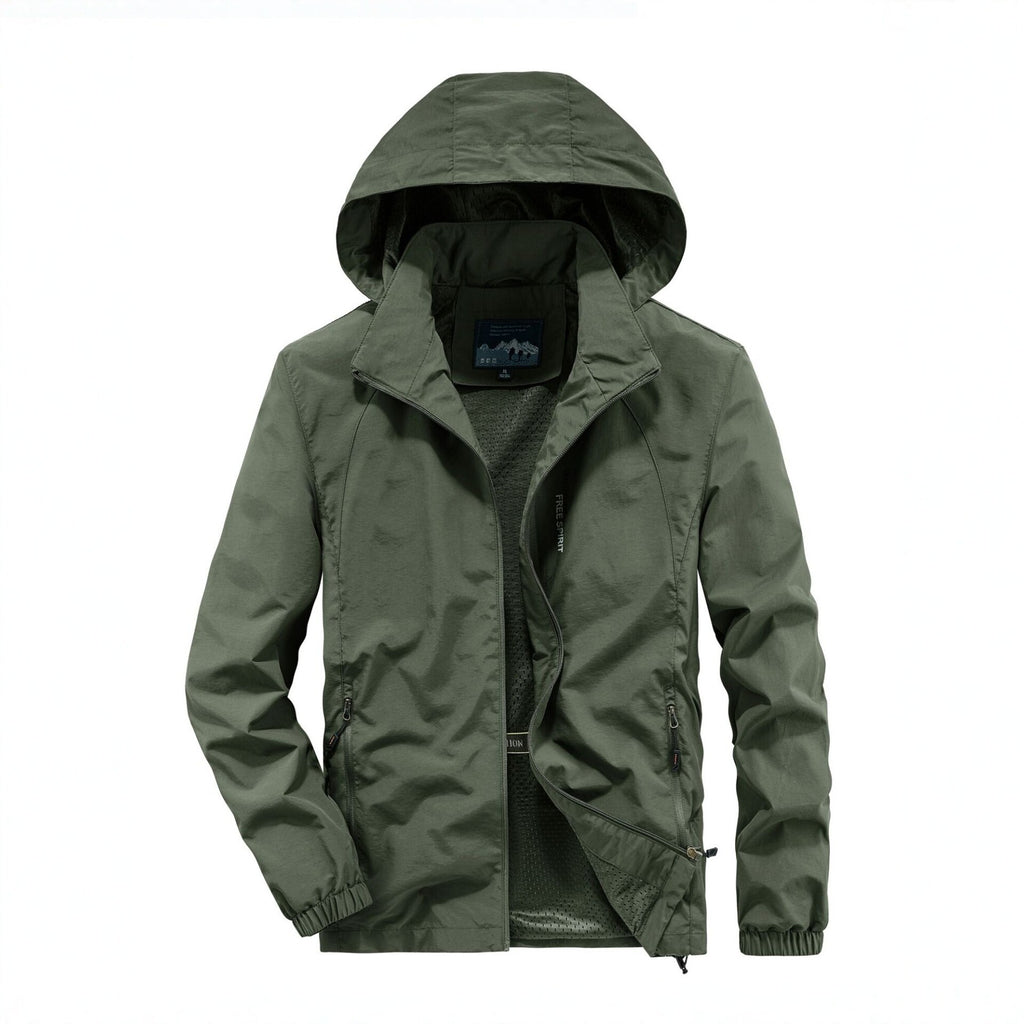 Men's Ultralight Breathable Hooded Jacket with Perforated Mesh Lining and Zipper Pockets Fashion Glam