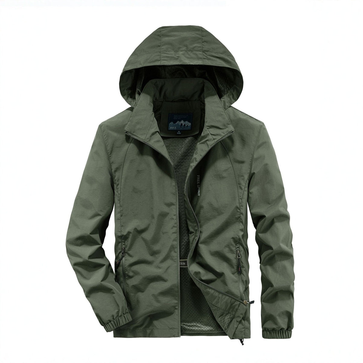 Men's Ultralight Breathable Hooded Jacket with Perforated Mesh Lining and Zipper Pockets Fashion Glam
