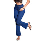 Women Sculpting High-Waist Bootcut Jeans with Sculpting Stretch Waistband Fashion Glam