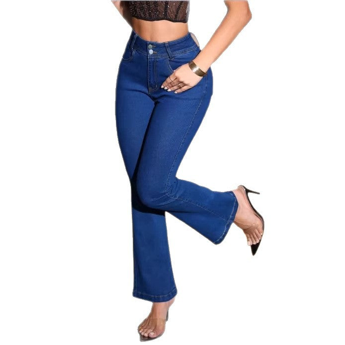 Women Sculpting High-Waist Bootcut Jeans with Sculpting Stretch Waistband Fashion Glam