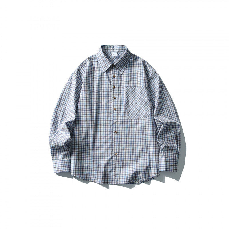 Men's Oversize Check Shirt with Chest Pocket and Relaxed Fit Fashion Glam