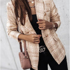 Ladies Tweed Blazer in Glencheck with double row button placket Fashion Glam