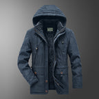 Men's insulated hooded parka with thermo teddy lining, windproof cotton blend outer shell, and multiple pockets Fashion Glam