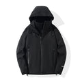 Men's softshell hybrid jacket with hood, taped zippers and adjustable hem Fashion Glam