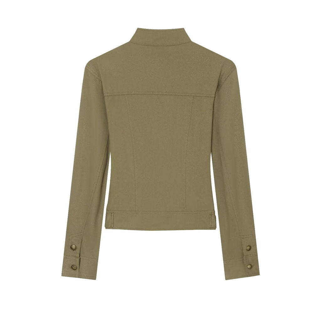Ladies tailored field jacket in regimental style with stand-up collar and decorative stripes Fashion Glam