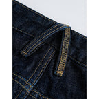 Women High-Waist Straight-Leg Raw-Denim Jeans with Relaxed Fit and Five-Pocket Design Fashion Glam