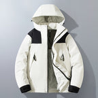 Men's Water-Repellent Winter Parka with Hood, Thermal Insulation and Contrasting Shoulder Panels Fashion Glam