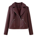 Ladies biker jacket made of vegan leather with asymmetrical zipper Fashion Glam