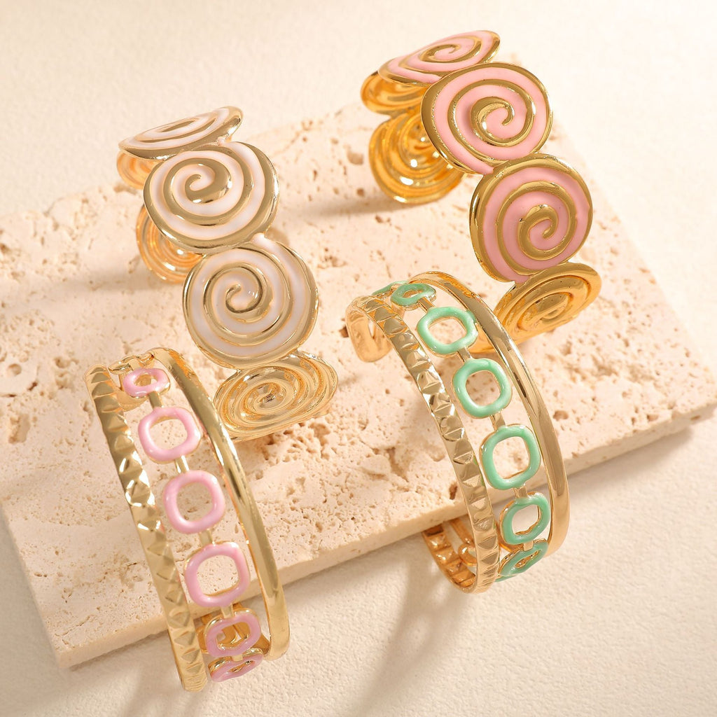 Women's cuff with elegant spiral design Fashion Glam