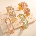 Women's cuff with elegant spiral design Fashion Glam