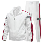 Men's sporty tracksuit set with zip jacket, jogging pants, and reflective inserts Fashion Glam
