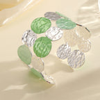 Ladies Open Bangle with Intricate Circle Design Fashion Glam