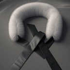 Women Removable Faux Fur Collar with Faux Leather Ties Fashion Glam