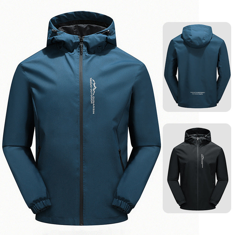 Men's Ultralight Rain Jacket with Hood, Water-Repellent Membrane and Taped Seams Fashion Glam