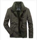 Men's Canvas Transitional Jacket with Ribbed Collar, Concealed Zipper and Checked Lining Fashion Glam