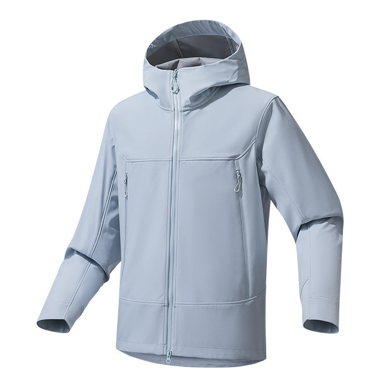 Men's Softshell Hoodie with Stretch, wind and water-repellent membrane and two-way zipper Fashion Glam