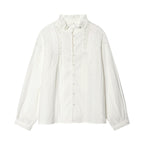 Ladies romantic Victorian lace blouse with stand-up collar and balloon sleeves Fashion Glam
