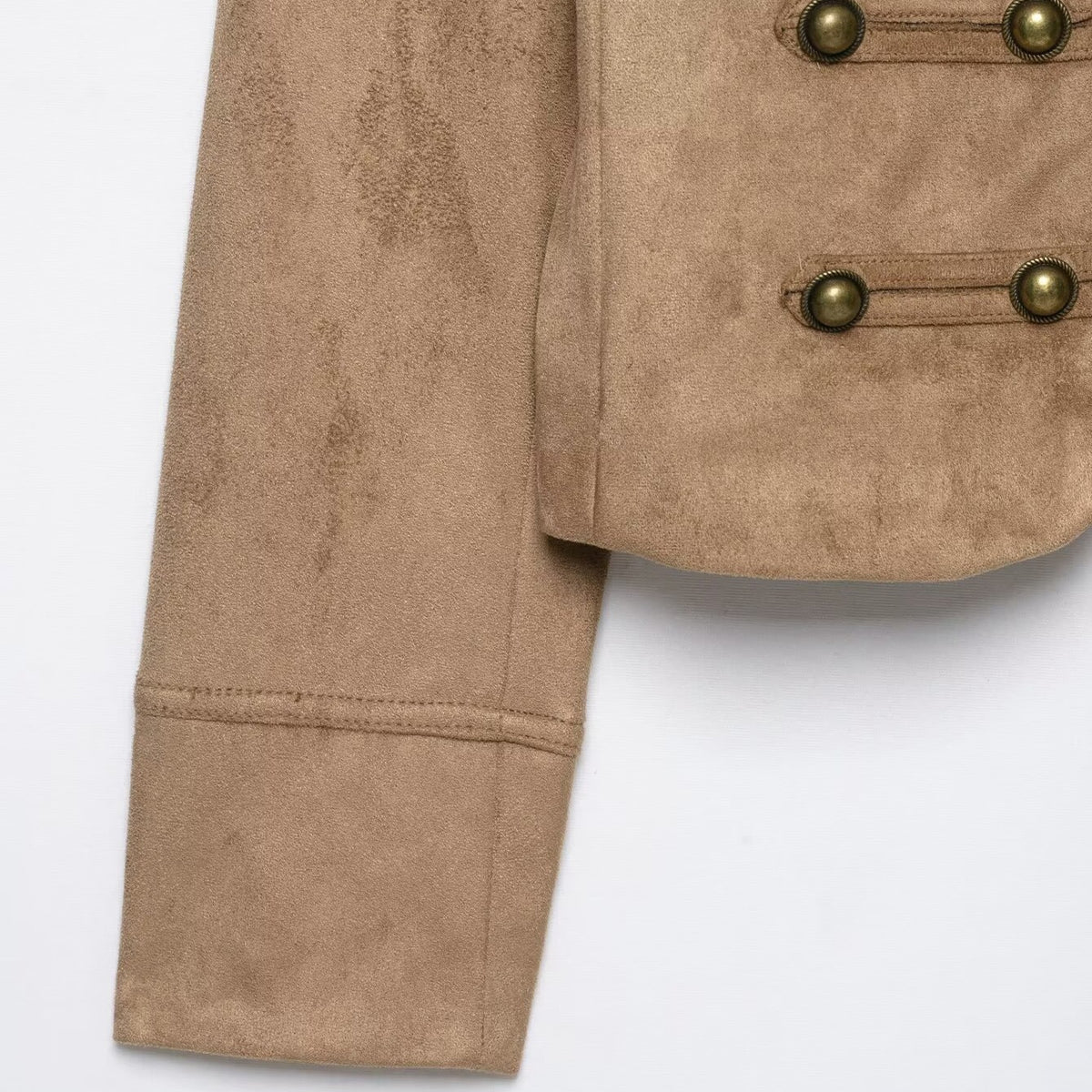 Women's short jacket in military style with stand-up collar and decorative button detail Fashion Glam