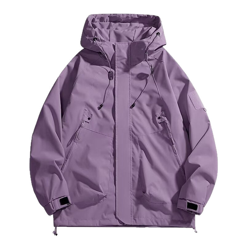 Men's Urban Utility Softshell Parka with Drawstring, Velcro Sleeves and Concealed Zippers Fashion Glam