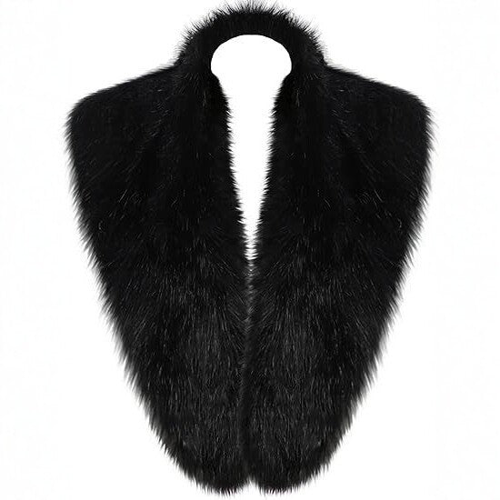 Ladies luxurious faux fur stole in loop design with voluminous shawl collar Fashion Glam