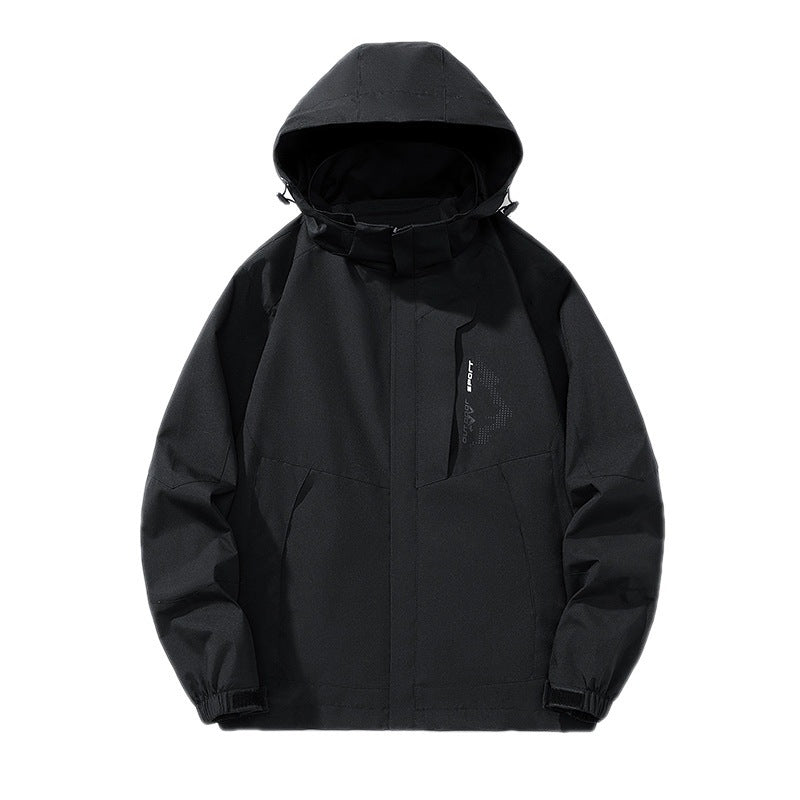Men's Lightweight Hooded Softshell Jacket with Windproof Membrane and Minimalist Urban Cut Fashion Glam