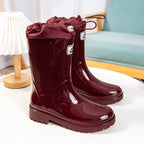 Women's high-quality and stylish rubber boots with adjustable lacing system Fashion Glam
