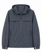 Men's lightweight water-repellent hooded softshell jacket with zip pockets Fashion Glam
