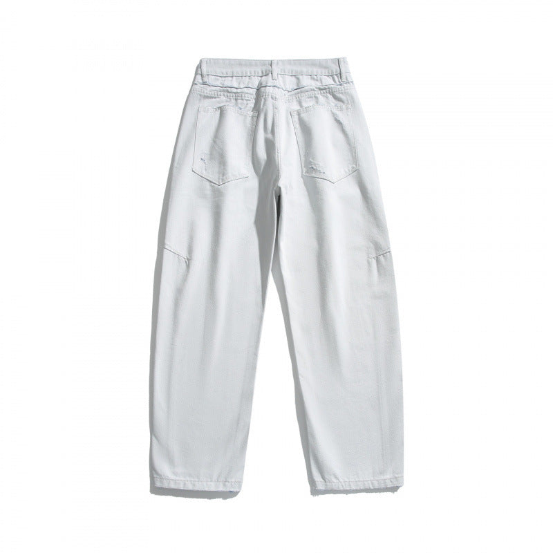 Women's Wide High-Waist Cropped Jeans with Visible Button Placket, Raw Hem and Utility Seams Fashion Glam