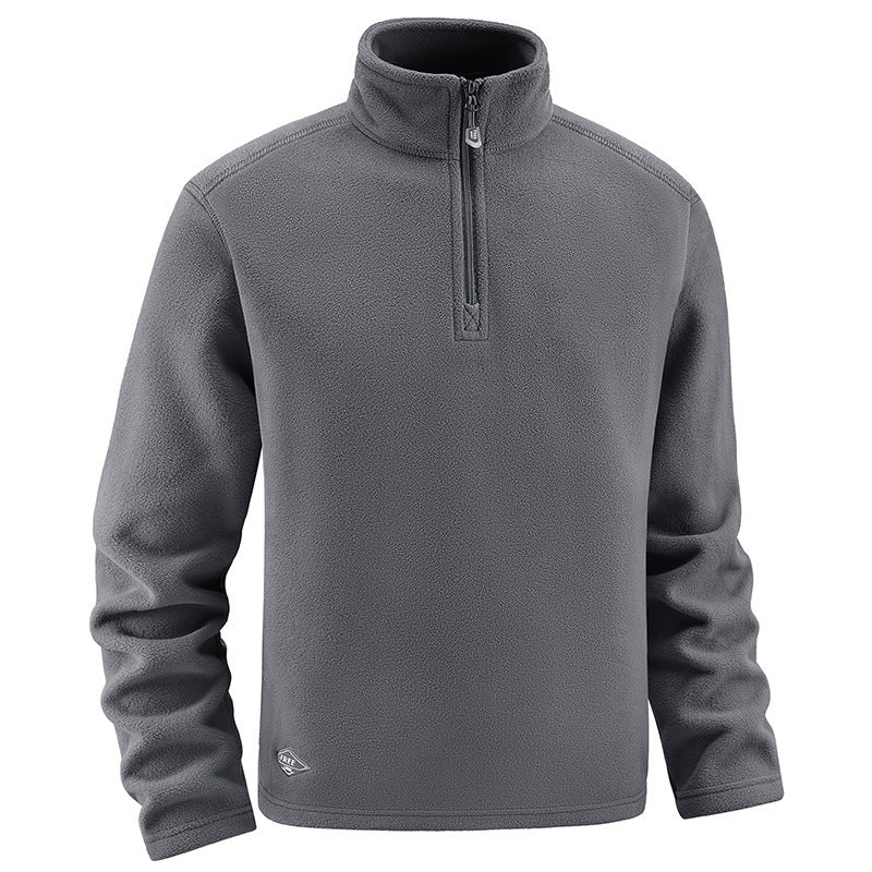 Men's fleece pullover with troyer collar and half zipper made of soft microfleece Fashion Glam