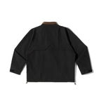 Unisex boxy overshirt jacket in utility style with cord collar, flap pockets and drawstring hem Fashion Glam