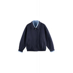 Men's Lightweight Bomber Jacket with Zipper, Checked Lined Collar and Elastic Hem Fashion Glam