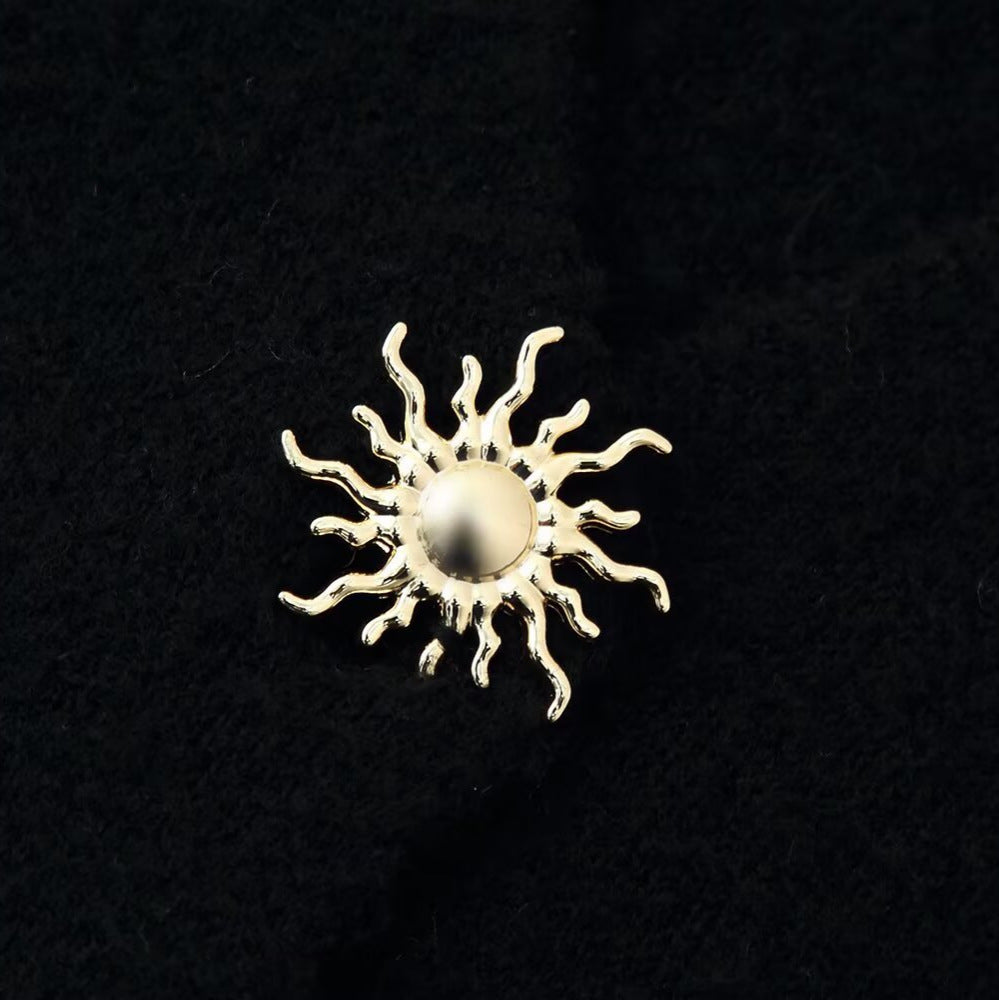 Ladies Elegant Short Cardigan made of Boucle knit with deep V-neck and decorative jeweled button placket Fashion Glam