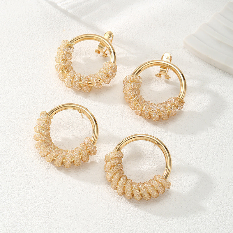 Women's Hanging Earrings with Artistic Spiral Structure Fashion Glam