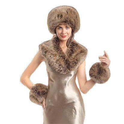 Women's Removable Faux Fur Stole with Voluminous Shawl Collar Fashion Glam