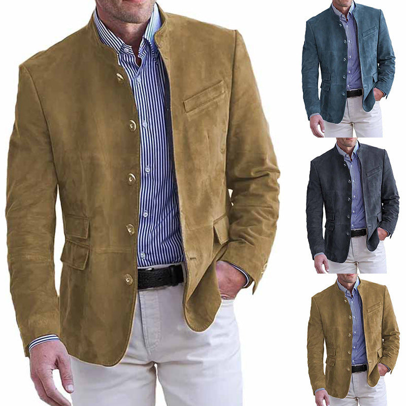 Men's elegant and fashionable suit jacket made of high-quality leather Fashion Glam